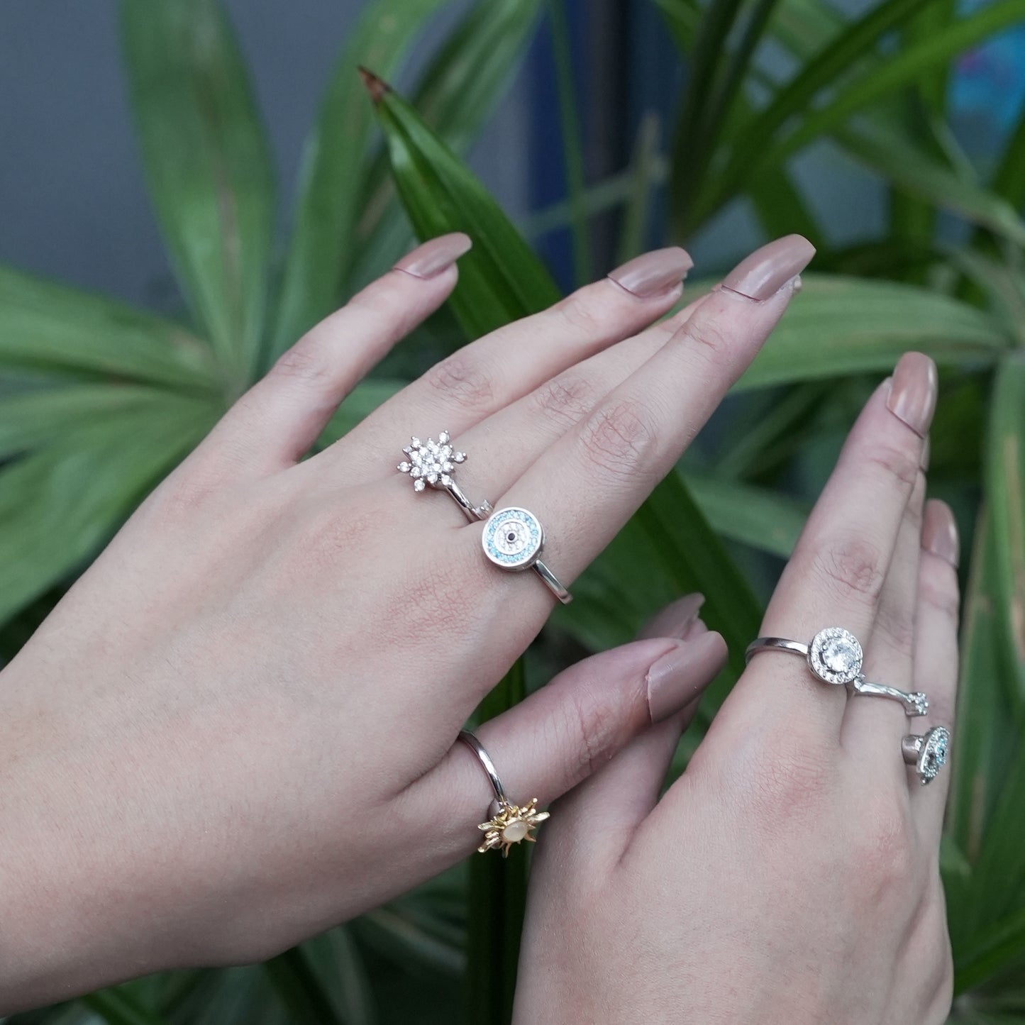 Opal Spinner Worry Ring