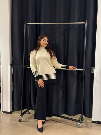 Lily Off-White & Black Oversized Suit