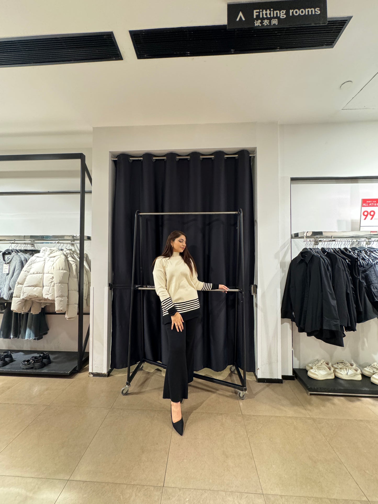 Lily Off-White & Black Oversized Suit